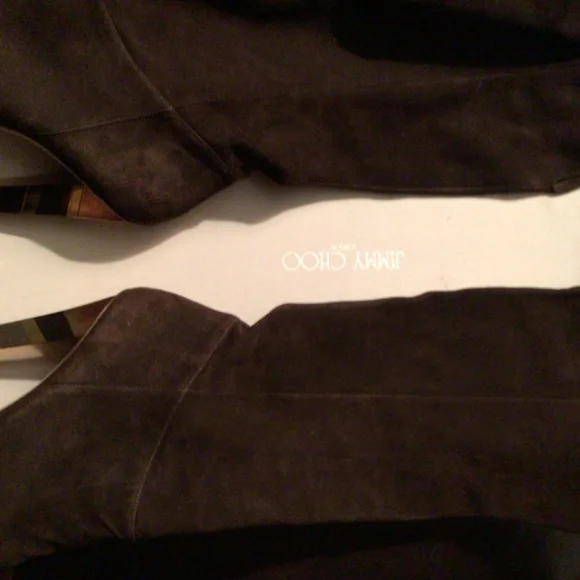 Jimmy Choo Coffee Suede Boots - Picture 2 of 8